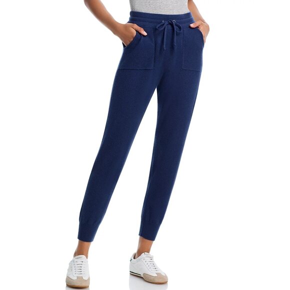 C by Bloomingdale's 100% Cashmere Jogger Pants – Navy Blue (Size S) – NWOT - Picture 1 of 12